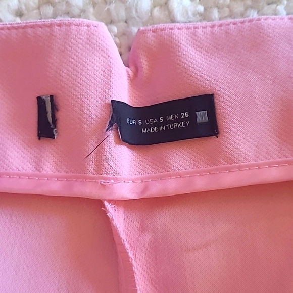 ZARA Bubblegum Pink High Waisted Trousers / Cigarette Pants Size Small - Picture 6 of 13